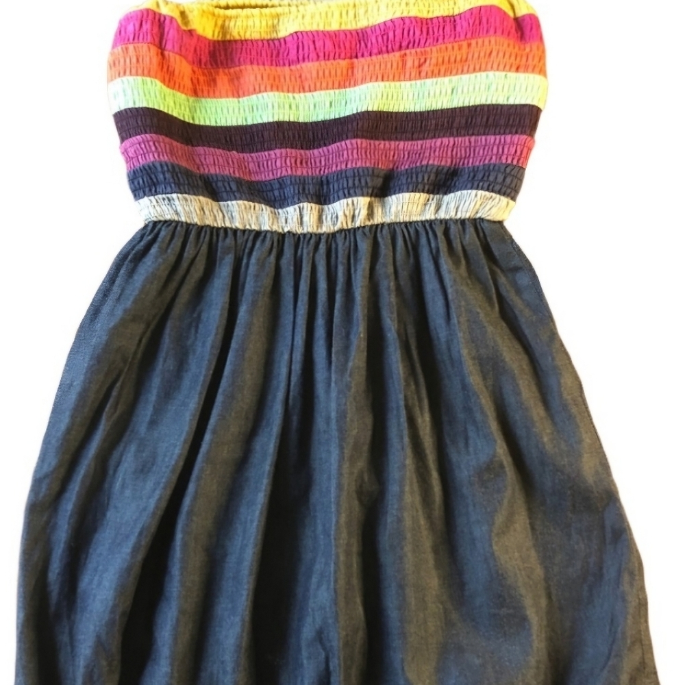 Rainbow Tube Top Mini Dress (M)